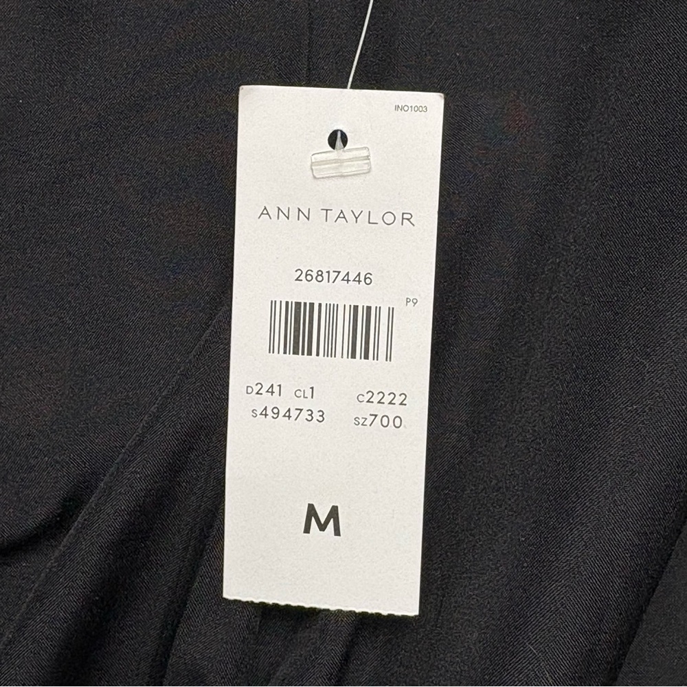 NWT Ann Taylor Black Windowpane Wool Blend Peplum Hem Coat • Size M • MSRP $169 - Picture 11 of 11